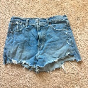 Abercrombie & Fitch Blue Jean Shorts Distressed Cut-Offs